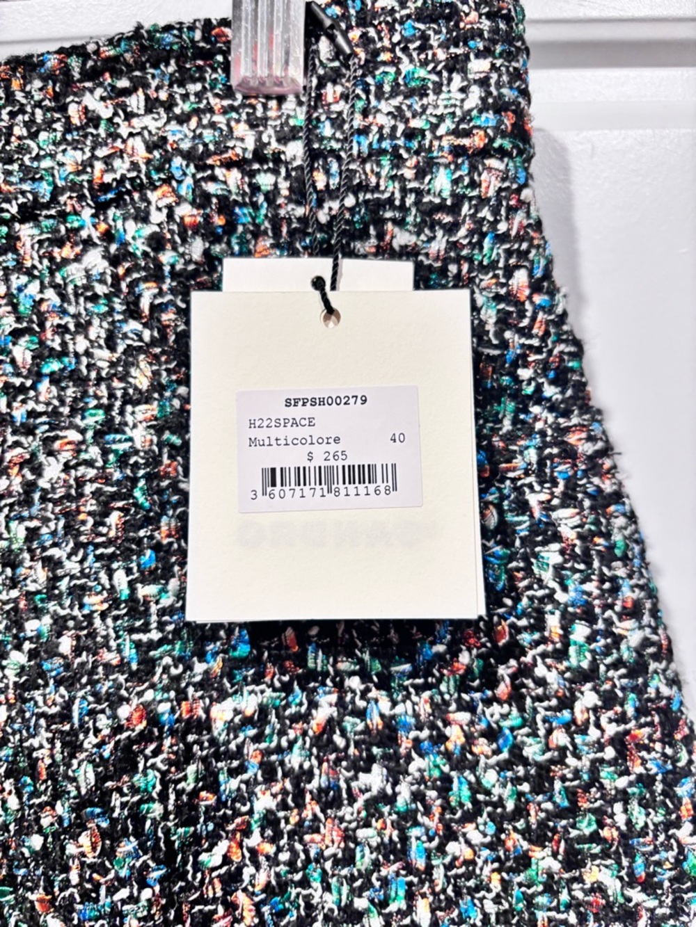 Sandro Space Tweed Metallic Multicolor High Rise Shorts Size L - Picture 7 of 9